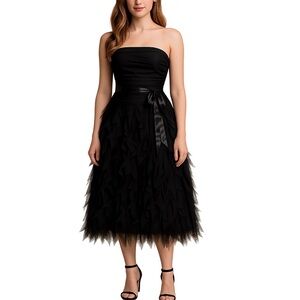 Frederick's Of Hollywood Dress 6 Strapless Black Glam Whimsigoth Dark Fairy Prom